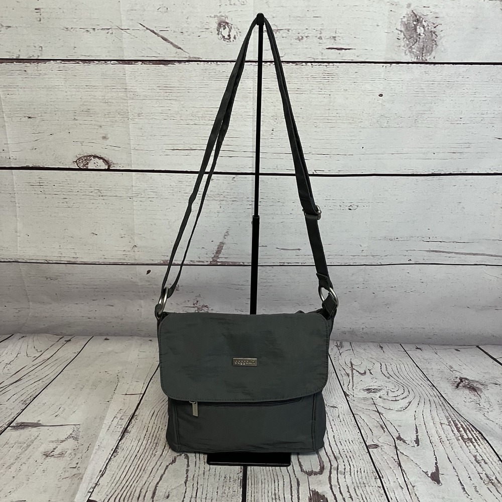 Baggallini Gray Crossbody Bag Purse‎ Travel Adjustable Strap Nylon